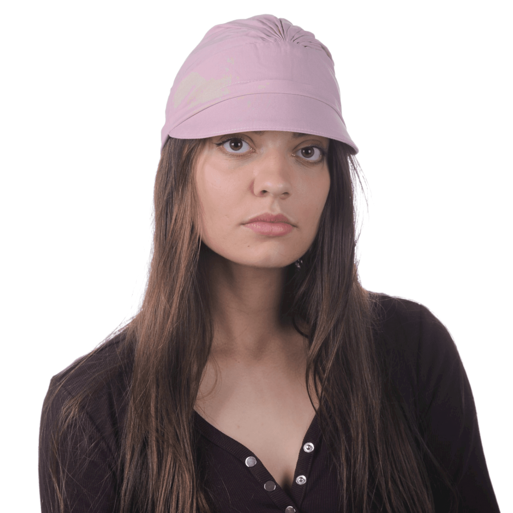 Tess z daszkiem w-162 pudrowy róż